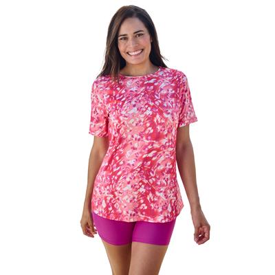 Plus Size Women's The Swim Tee by Swim 365 in Cherry Animal Abstract (Size 30/32) Rash Guard