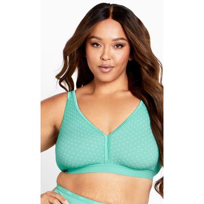 Plus Size Women's Fashion Cotton Bra by Avenue Body in Peppermint Spot (Size 44 D)