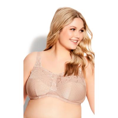 Plus Size Women's Lace Soft Cup Wire Free Bra by Avenue Body in Natural (Size 40 C)