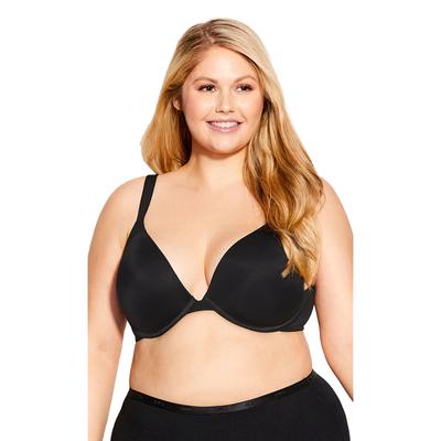 Plus Size Women's Basic Plunge Underwire Bra by Avenue Body in Black (Size 46 D)