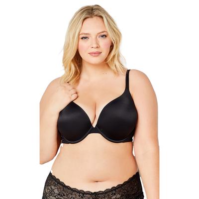 Plus Size Women's Underwire Basic Plunge Neckline Bra by Avenue Body in Black (Size 46 D)