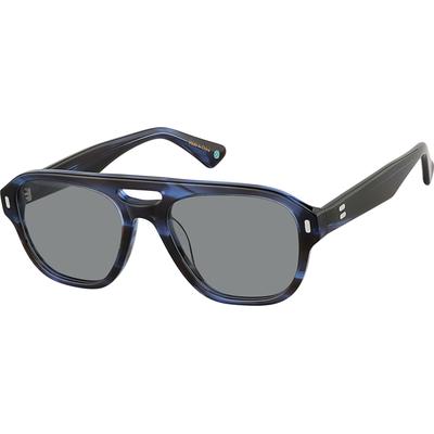 Zenni Men's Aviator Rx Sunglasses Blue Plastic Full Rim Frame
