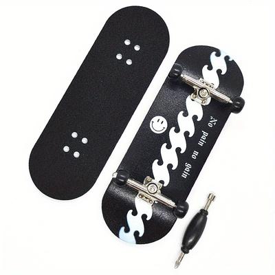 TEMU 34mm Professional Maple Fingerboard Skateboard, Wide Plate Bearing Wheel, Creative Novelty Gift For Teenagers Image