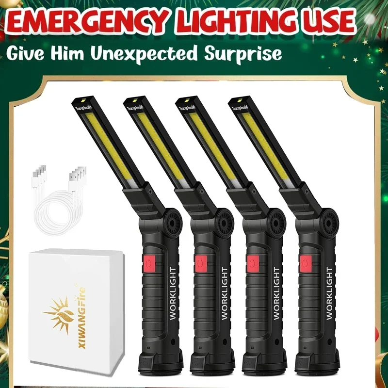Wiederaufladbare LED-Arbeitsleuchte für Grill, Angeln, Camping, mit Magnet und Haken, 5 Modi, 360 ° Rotierende leichte Weihnachtsgeschenke für Männer