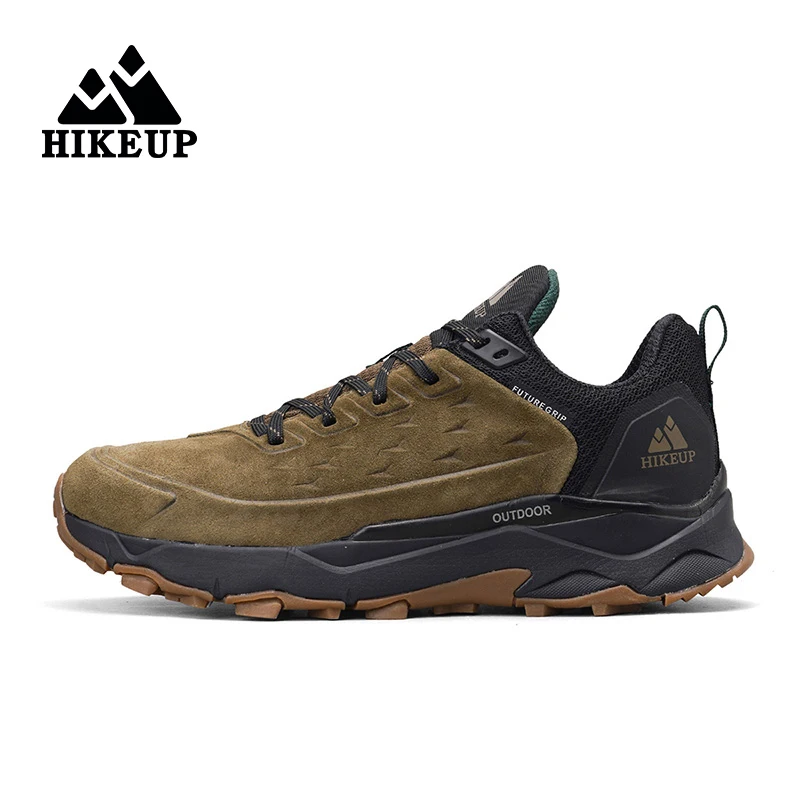 HIKEUP Gummilaufsohle, gepolsterte Schuhe für Herren, rutschfest, Camping, Jagd, Wanderschuh, Wildleder, echtes Leder, atmungsaktiver Sneaker Image