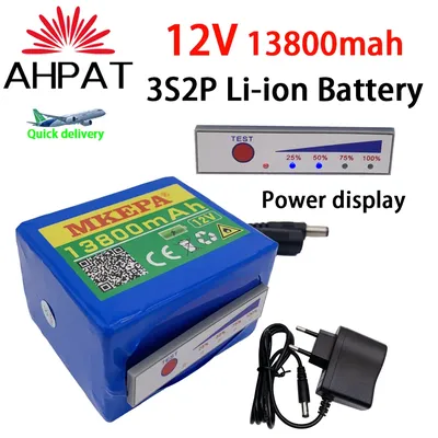 New Portable 12V 13800mAh Battery Rechargeable Lithium Ion Battery Pack big Capacity DC 12.6v 13.8Ah CCTV Cam Monitor+Charger