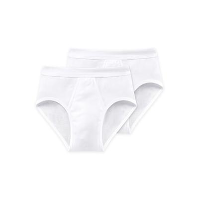 Slip SCHIESSER "Essentials", Herren, Gr. 8, weiß (100, weiß), Feinripp, Obermaterial: 100% Baumwolle, unifarben, eng, Unterhosen, mit komfortablem Softbund Image