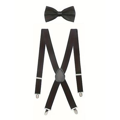 set di bretelle regolabili e papillon da uomo - accessorio formale classico per matrimoni, feste ed eventi aziendali