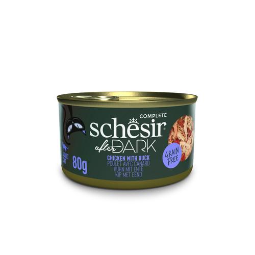 12x80g Schesir After Dark Huhn & Ente Katzenfutter nass