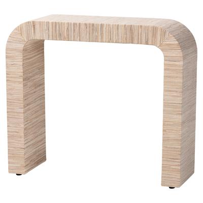 Yareli Bohemian Woven Natural Grasscloth Console Table