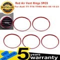 5 Pz/set Aria Condizionata Vent Anello di Uscita Trim Decor Per Audi TT TTS TTRS Mk3 8S 2015-2023 Rosso Air Vent Anelli Accessori Auto
