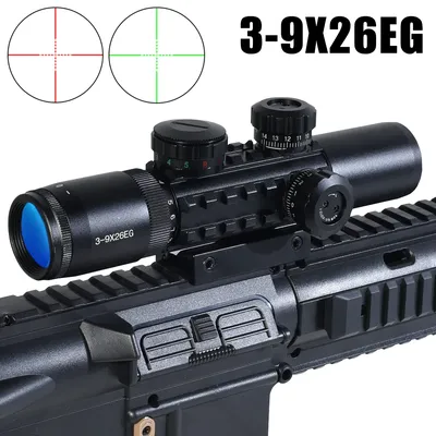 3-9X26EG Scope Red/Green Laser Sight Combo Riflescopes Outdoors Tactical Optical Scope Reflex Airsoft Hunting Accessory