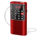 PRUNUS J-328 Mini radio FM tascabile portatile Radio walkman MP3 portatile con registratore Batteria ricaricabile per Walkman Go Escursionismo