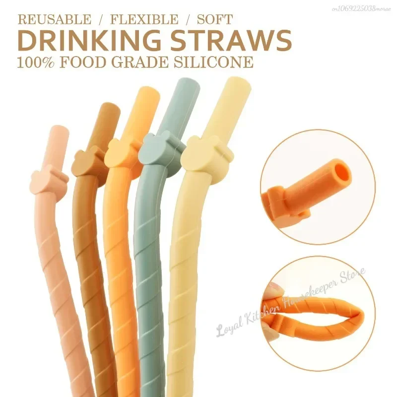 10/5/1 pz Cannucce In Silicone Riutilizzabili Set 15.5 Cm Cannucce Flessibili Extra Lunghe Alimentazione Del Bambino Cannuccia Cucina Bar Ragazza tazza accessori