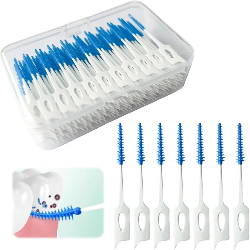 200 Teile/schachtel Silikon Interdentalbürsten Super Weiche Zahnseide Zahnstocher Pinsel Zwischen Zähne Mit Gewinde Oral Reinigung Werkzeuge Image