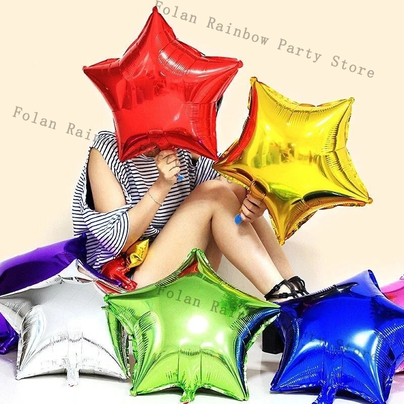 18 Zoll sternförmige Folienballons Geburtstag Hochzeit Babyparty Dekorationen Weihnachtsfeier Halloween Weihnachtsballons Party Dekor Image