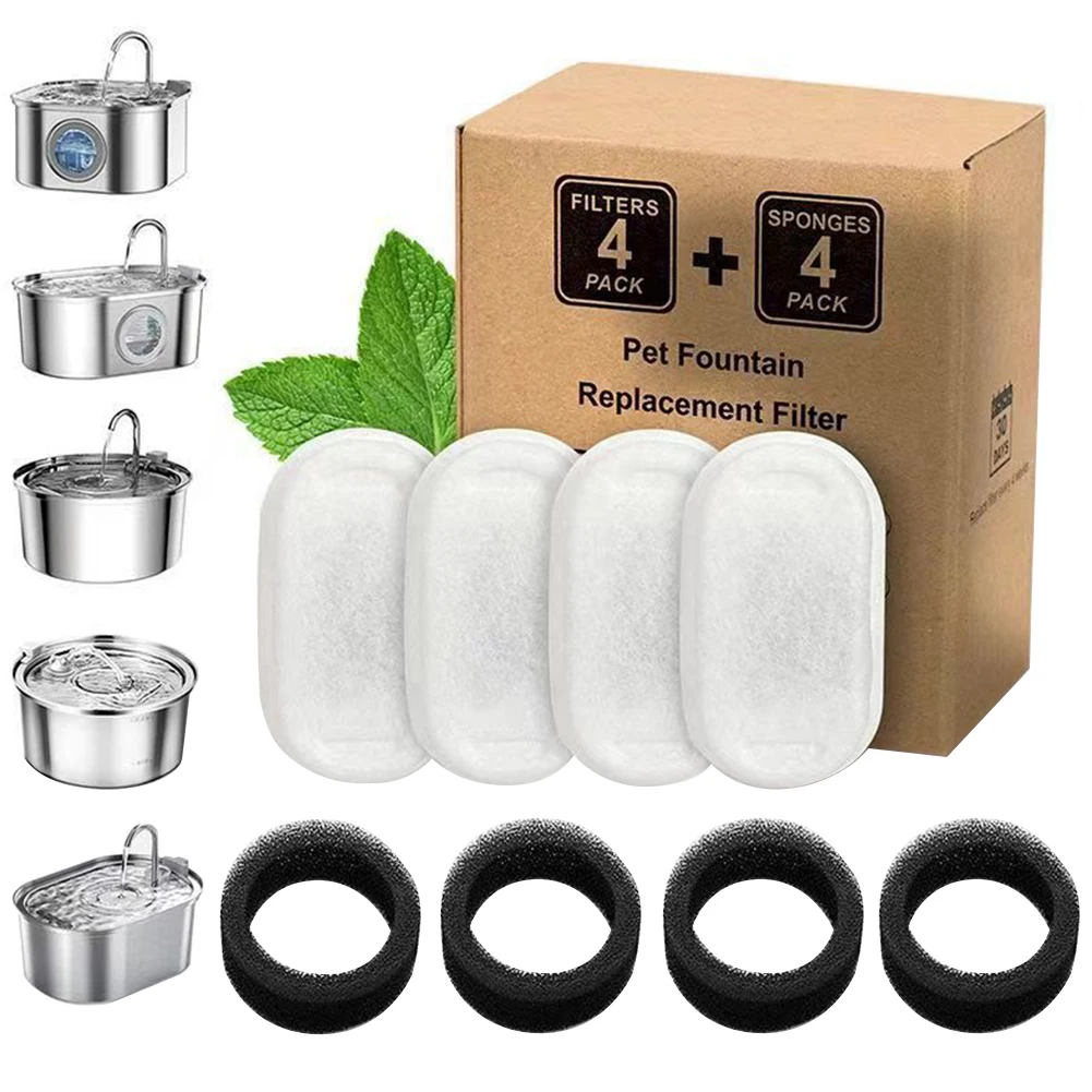 4/8Pcs Katze Wasser Brunnen Filter Katze Brunnen Ersatz Filter Katze Brunnen Filter Hund Wasser Schüssel Filter Pet liefert Image