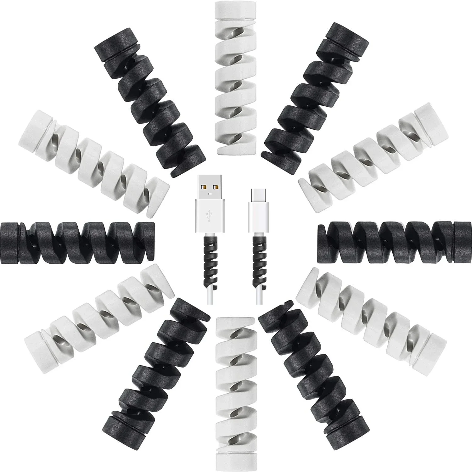 Ladekabelschutz für Handys, Kabelhalter, Kabelbinder, Kabelwickler, Clip für Maus, USB-Ladegerät, Kabelmanagement, Kabel-Organizer Image