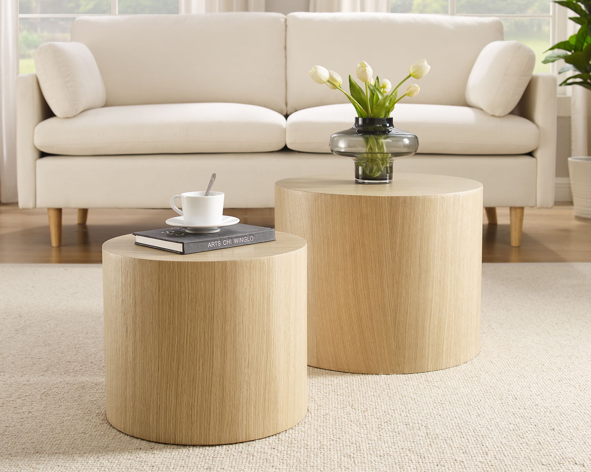SalesFever »Ava« Couchtisch 2er Set eiche natur aus Holzfaserplatte