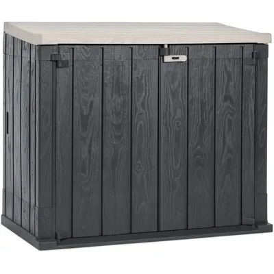 Stora Way Horizontal Outdoor Storage Shed Cabinet for Trash Cans, Gardening Tools, and Yard