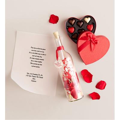 1-800-Flowers Gifts Delivery Message In A Bottle 'You & Me' W/ Chocolate True Love Scroll W/ Chocolate