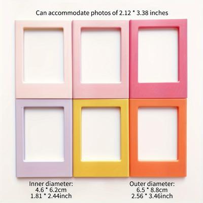 TEMU Set For 3- Pictures, Oblong Plastic Frame , Diy - 6/15 Set For Refrigerator & Display Image