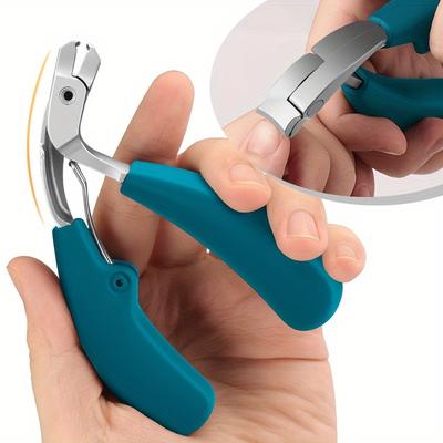 TEMU Heavy-duty Stainless Steel Nail Clippers - , Long Handle Toenail Trimmer For Men & Seniors, Sharp With Wide Opening Image