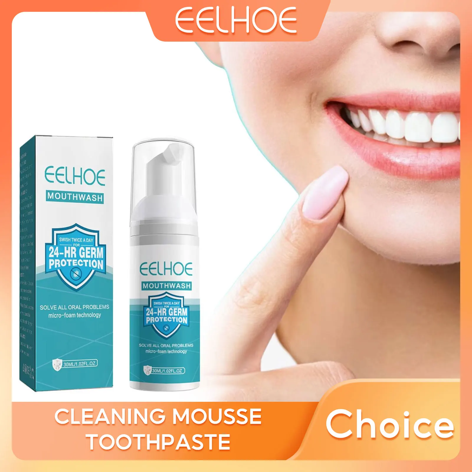 Zahnaufhellungs-Mousse, Tiefenreinigung, Zahnflecken, Plaque-Reparatur, gelbe Zahnaufhellung, orales Zahnfleisch, Pflege, frischer Atem, Zahnpasta Image