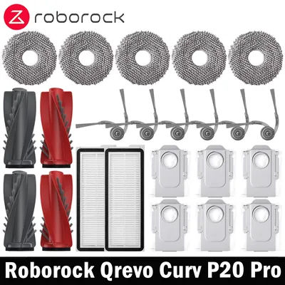 Roborock Qrevo Curv / P20 Pro Zubehör Hauptwalze Seitenbürste Hepa-Filter Mopp Tuch Staubbeutel Image
