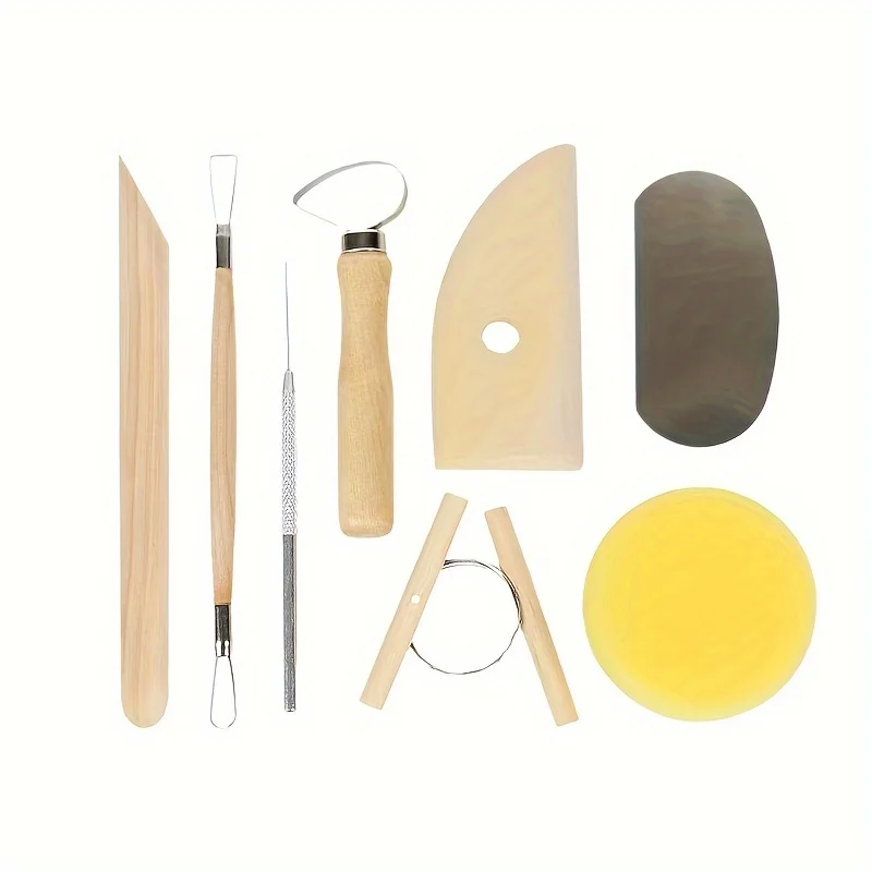 8 pièces/ensemble outils en argile bricolage outils de moulage de céramique couteau à bois ensemble d'outils de poterie Kits de sculpture en argile sculpture outils en céramique pratiques