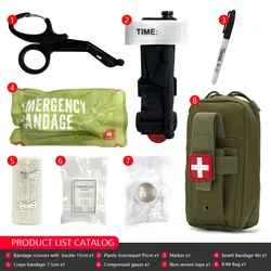 IFAK – pochette tactique Molle, Kit de premiers secours de survie pour sauvetage d'urgence, Camping en plein air, randonnée, sport Portable, 8 pièces