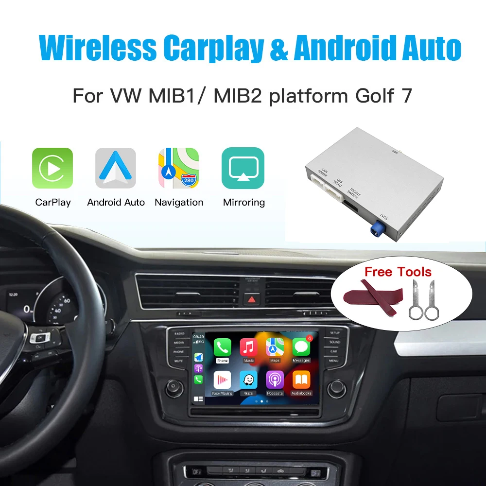 Drahtloses Carplay Android Auto für VW Volkswagen Golf 7 Tiguan Lamando Magotan Phideon Teramont mit MIB1/MIB2 Upgrade-Modul Image