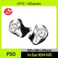 EPZ P50 1DD+2BA+2Planar Hybrid Driver HiFi IEM 3.5/4.4 Spina sostituibile 6N Cavo per auricolari placcato argento in rame monocristallo