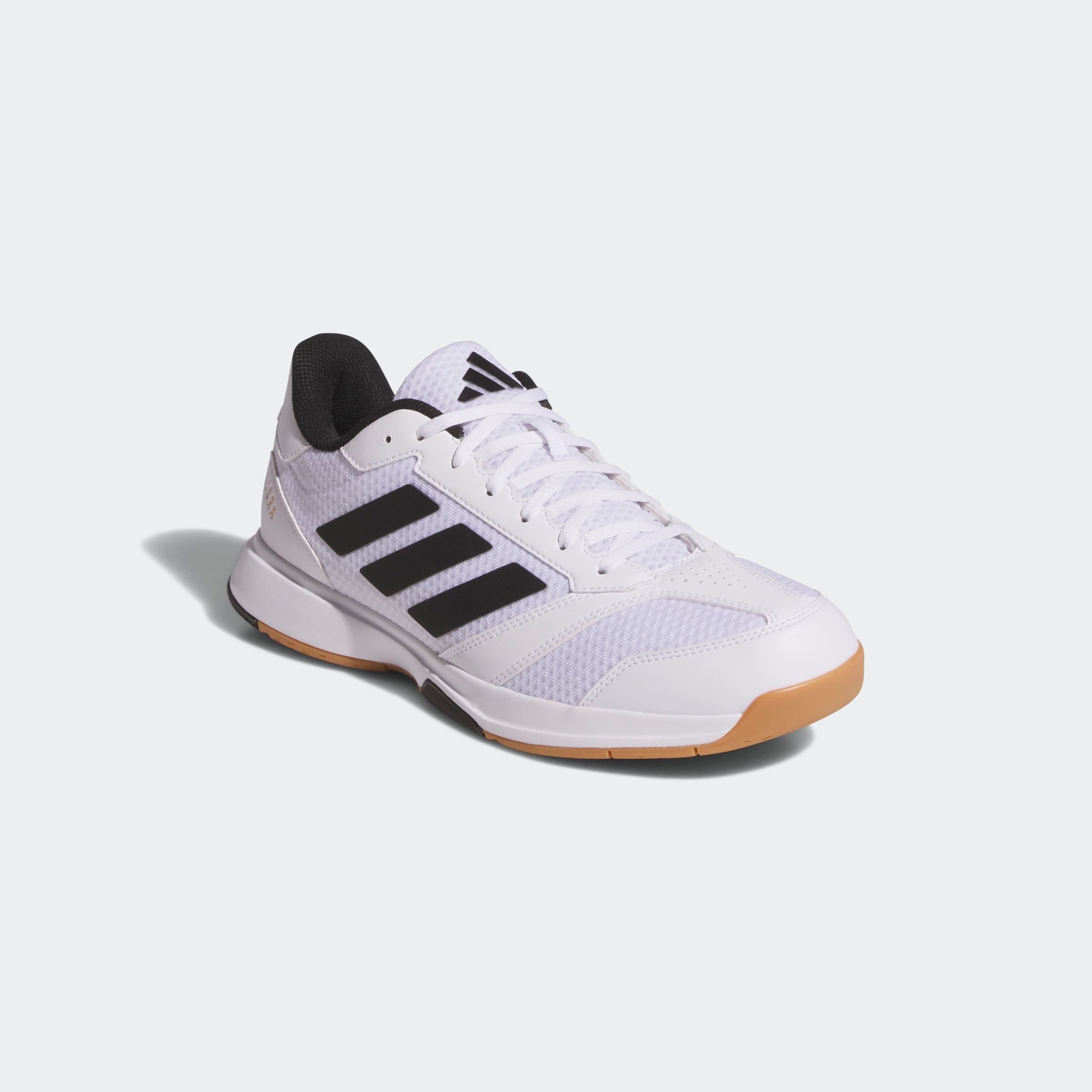 Hallenschuh ADIDAS PERFORMANCE "LIGRA 8 INDOOR", Herren, Gr. 47, schwarz-weiß (cloud weiß, core schwarz, cloud weiß), Synthetik, Textil, Schuhe Hallenschuh, geeignet für jeden Hallensport