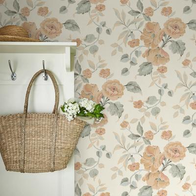 Vliestapete LAURA ASHLEY "Alyworth Trail Apricot", orange, B:0,52m H:10m L:10m, Vlies, Tapeten, 10mx52cm (ca. 5m2) Image