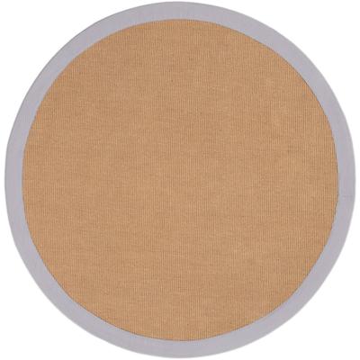 Sisalteppich CARPETFINE "Sisal", grau (hellgrau), H:5mm Ø:160cm, Sisal, Teppiche, mit farbiger Bordüre, Anti-Rutsch Rückseite Image