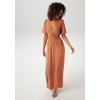 Maxikleid ANISTON CASUAL, Damen, Gr. 48, N-Gr, orange (rotorange, wollweiß, braun, rosa), Single Jersey, Obermaterial: 95% Viskose, 5% Elasthan, bedruckt, gemustert, feminin, figurumspielend knöchellang, V-Ausschnitt, Kurzarm, Kleider, mit...