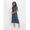 Jeanskleid CASUAL LOOKS "Jeans-Kleid", Damen, Gr. 44, Normalgrößen, blau (blau, stone, washed), Denim/Jeans, 100% Baumwolle, unifarben, wadenlang, Kurzarm, Kleider