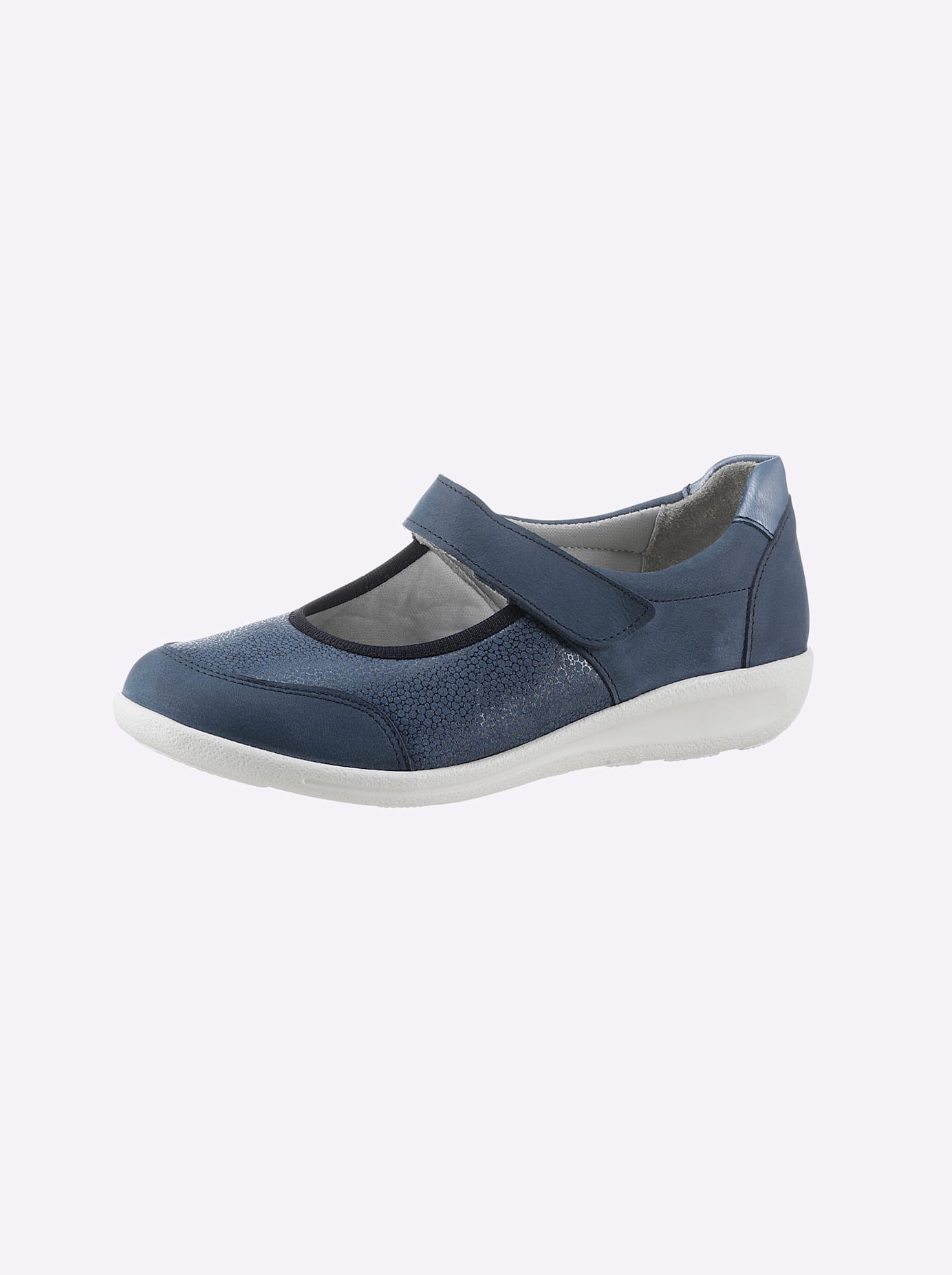 Slipper CASUAL LOOKS, Damen, Gr. 39, blau (jeansblau), Glattleder, Nubukleder, Textil, Schuhe