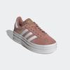Sneaker ADIDAS ORIGINALS "GAZELLE BOLD KIDS", Gr. 38, rosa (warm clay, cloud weiß, gold metallic), Leder, Synthetik, sportlich, Schuhe