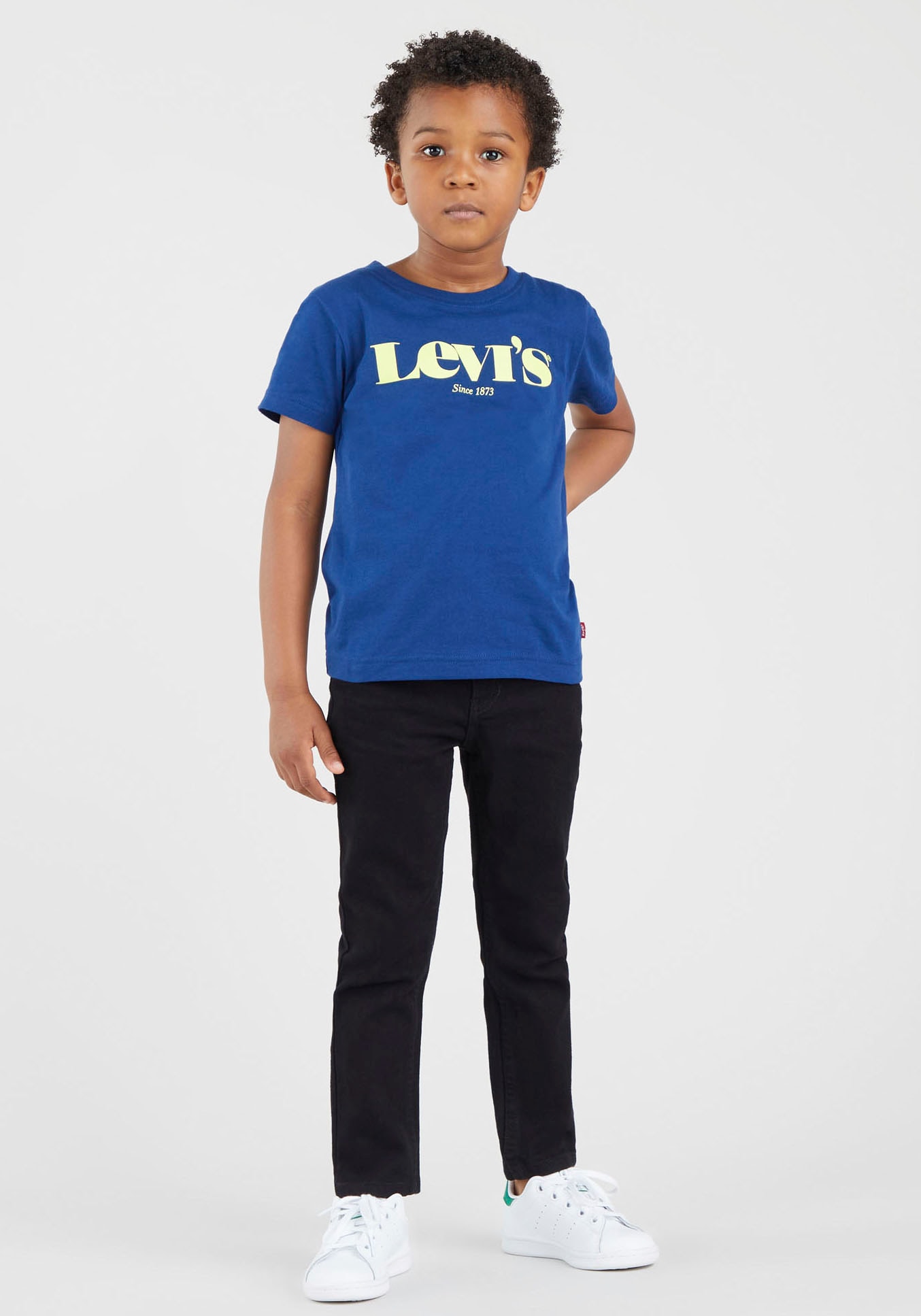 Skinny-fit-Jeans LEVI'S KIDS "LVB-510 SKINNY FIT JEANS", Jungen, Gr. 3/98, N-Gr, schwarz, Denim/Jeans, Obermaterial: 76% Baumwolle, 23% Polyester, 1% Elasthan, Casual, skinny fit, Jeans, for BOYS Image