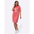 Jerseykleid INSPIRATIONEN "Jersey-Kleid", Damen, Gr. 46, Normalgrößen, orange (koralle), Jersey, Single Jersey, 50% Modal, 44% Polyester, 6% Elasthan, unifarben, kurz, Kurzarm, Kleider