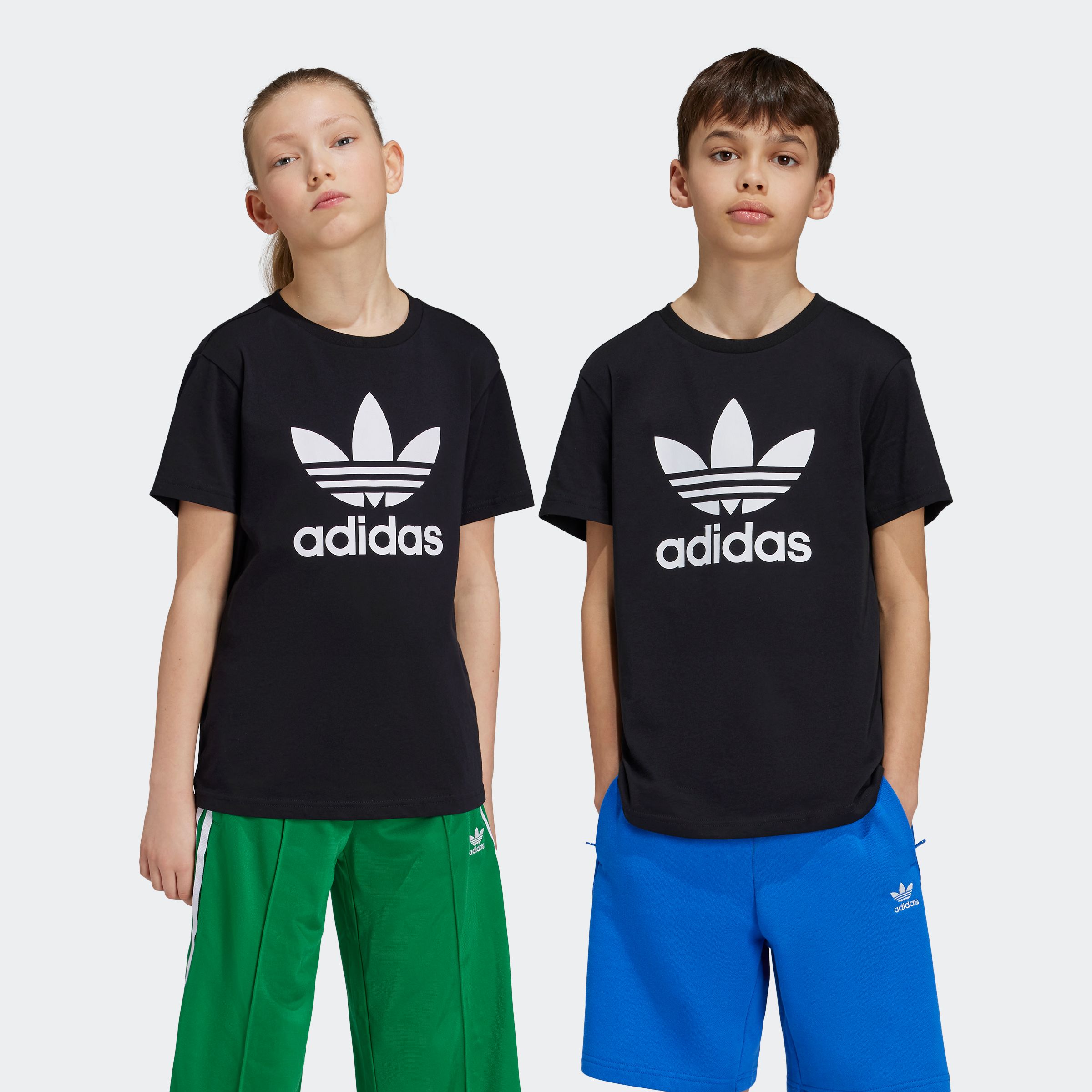 T-Shirt ADIDAS ORIGINALS "TREFOIL TEE", Kinder, Gr. 152, schwarz, Obermaterial: 100% Baumwolle, Sportlich, Rundhals, Shirts Image
