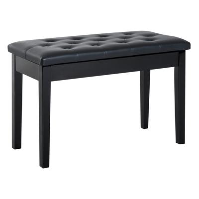 30" Button Tufted Piano Bench with Faux Leather Padded Seat, Wooden Frame, and Elegant Design