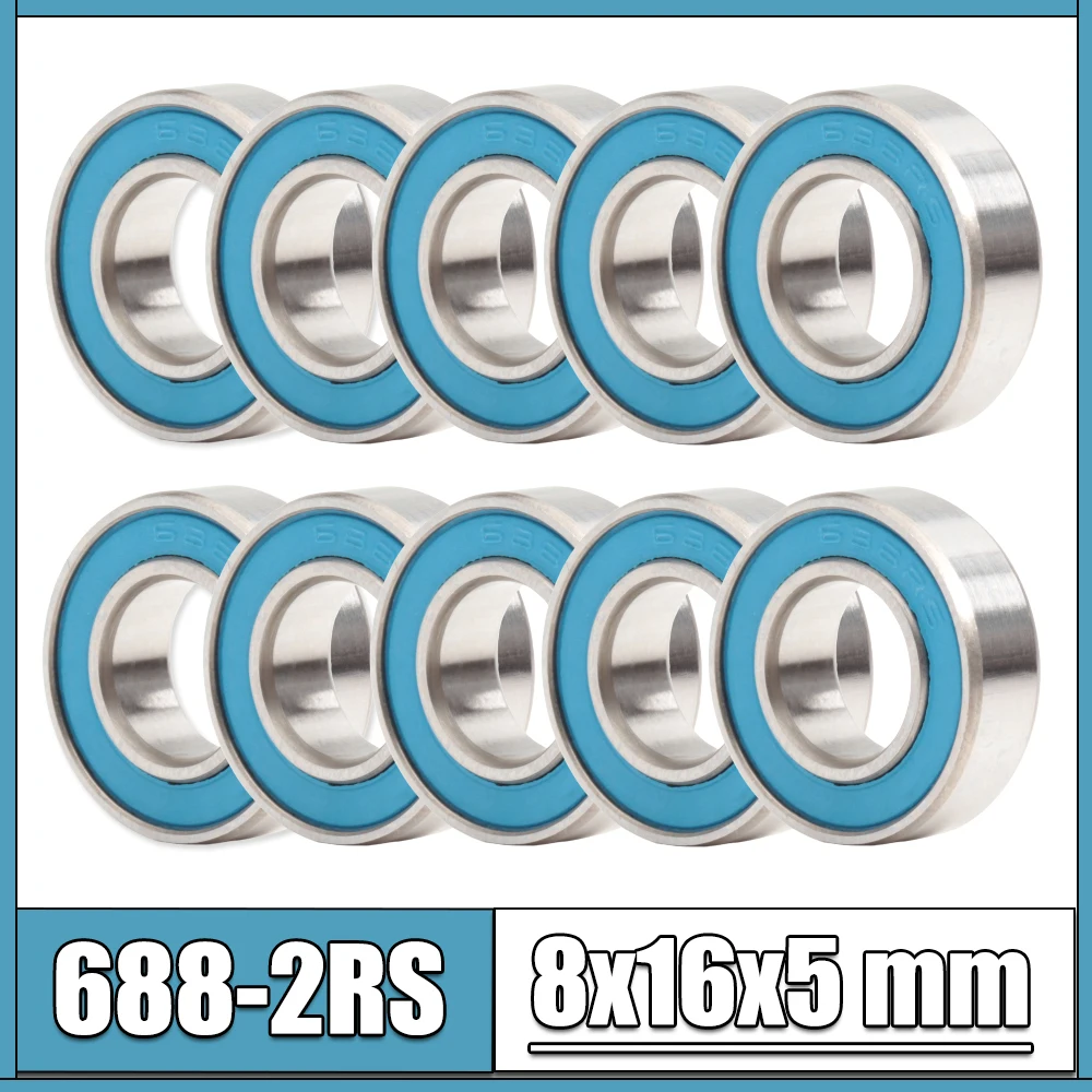 688RS Lager 10 Stück 8 x 16 x 5 mm ABEC-3 Hobby Elektro RC Auto LKW 688 RS 2RS Kugellager 688-2RS blau versiegelt