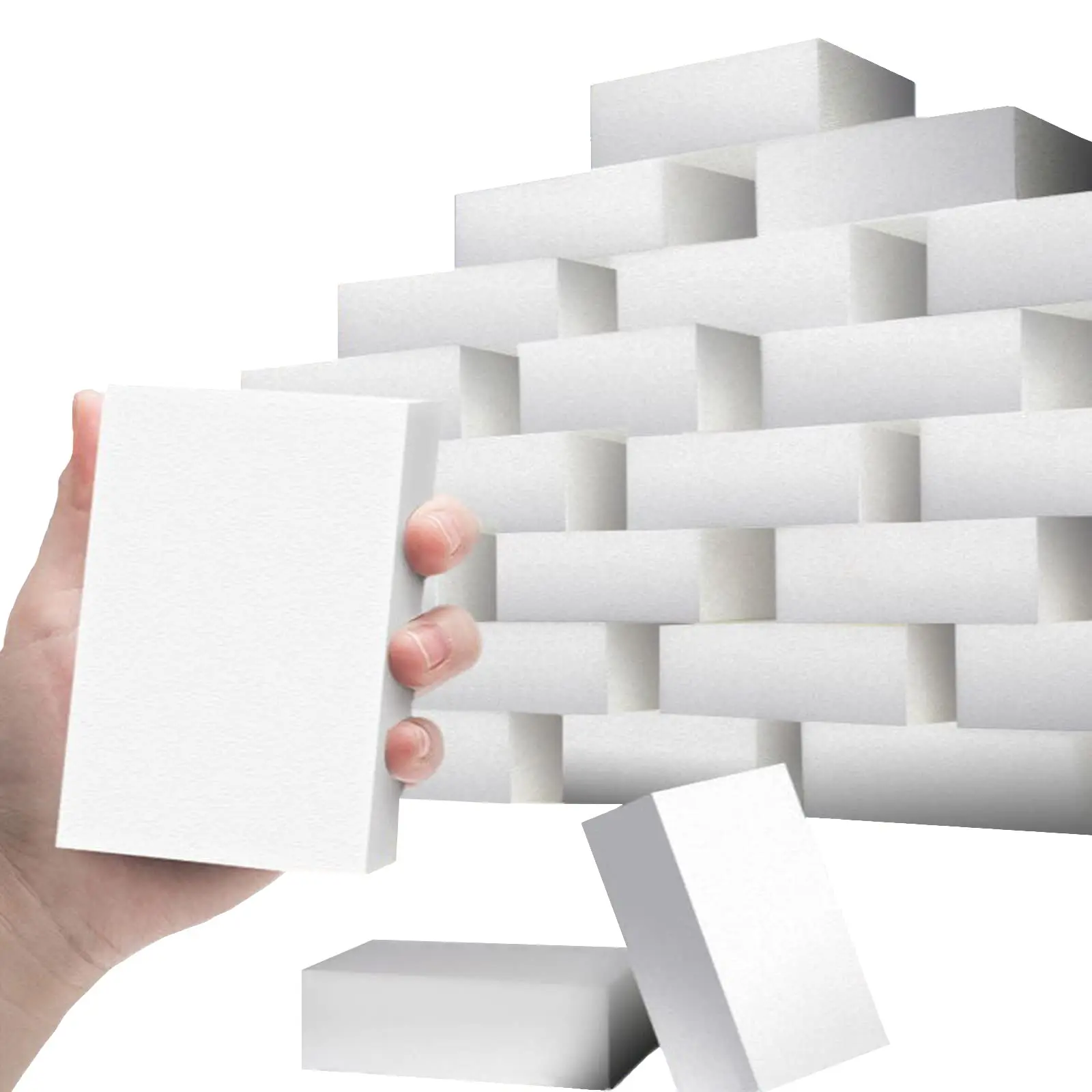 Melamin-Schwämme, Mehrzweck-Reinigung, robust, langlebig, magischer Schwamm, Radiergummis, Waschbecken, Küche, Badezimmer, Wände, Böden, Badewannen, Schuhe Image