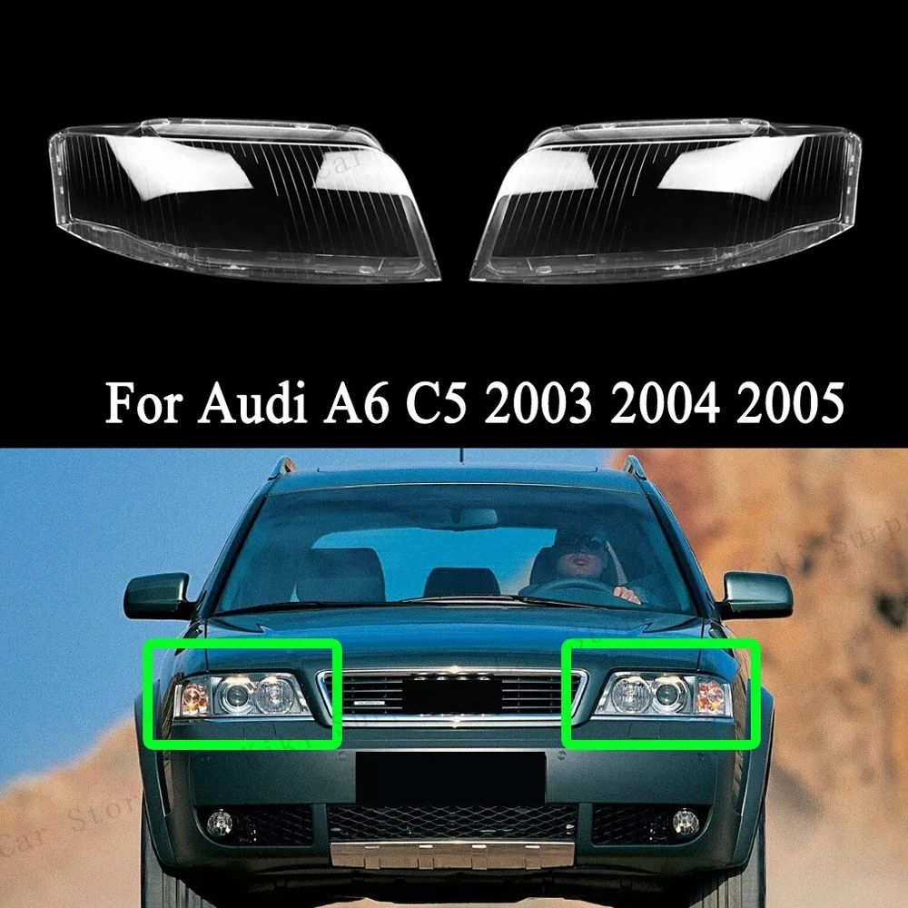 Für Audi A6 C5 2003 2004 2005 Auto Front Scheinwerfer Shell Objektiv Abdeckung Scheinwerfer Lampenschirm Glas Lampe Abdeckung Auto Licht Abdeckung