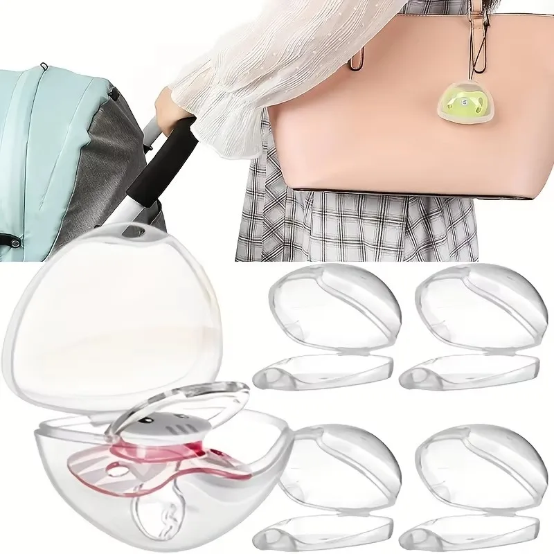 Transparentes Schnulleretui, Schnullerhalterbox, BPA-freies Nippelschutzhülle für Reisen und Zuhause Image