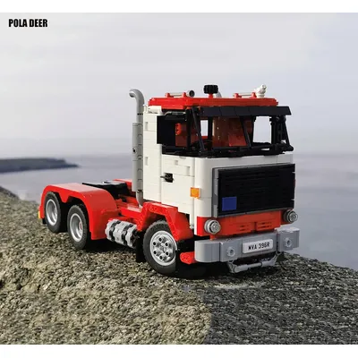 Poladeer 950-teiliges F89-Transport-Halbanhänger-LKW-Kopf, kreative individuelle Montage, Bausteine, Image