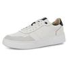 Plateausneaker MARCO TOZZI BY GMK, Herren, Gr. 42, schwarz-weiß (weiß, schwarz), Leder, Veloursleder, Nubukleder, kontrastfarbene Details, sportlich, Schuhe, Schnürschuh, Halbschuh, Freizeitschuh mit Logo auf der Schuhzunge